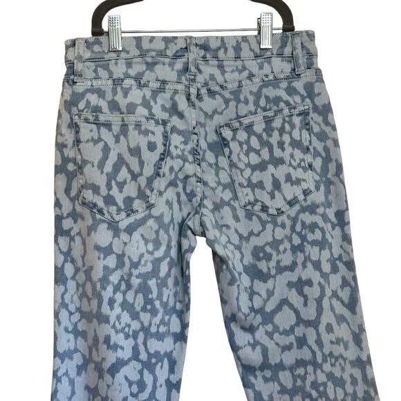 Current/Elliott  Blue Inky Leaopard Straight Jeans sz 27 NWOT - Picture 4 of 7